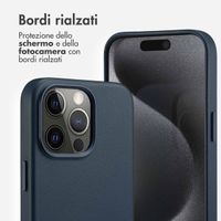 Accezz Cover in Pelle con MagSafe Apple iPhone 15 Pro Max - Nightfall Blue