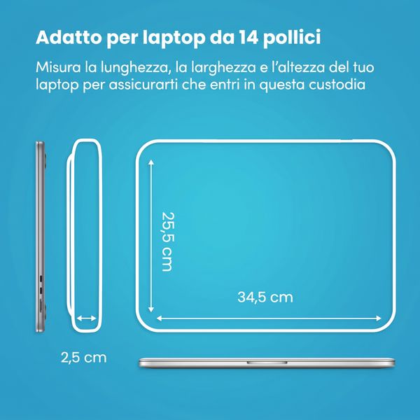 imoshion Custodia per laptop con tasca 14 pollici - Nero