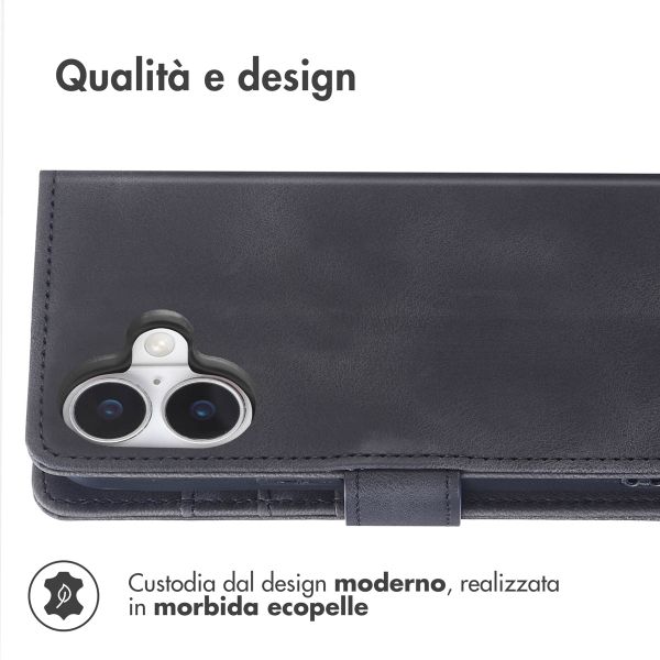 imoshion Cover a libro con Cordino Apple iPhone 16 - Nero