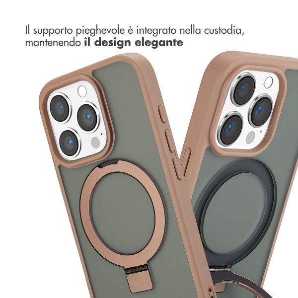 Accezz Cover con anello e supporto con MagSafe Apple iPhone 16 Pro - Marrone
