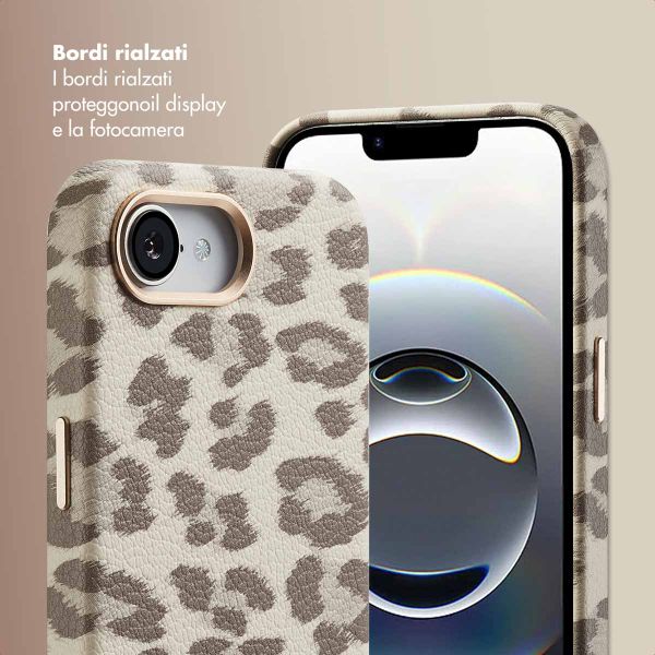 Selencia Cover Sabi Stampa pantera con MagSafe Apple iPhone 17e / 16e - Soft Ivory