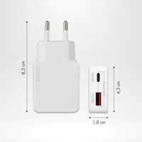 Accezz Caricabatterie GaN Ultra Slim - USB-C + USB-A - 45 W - Bianco