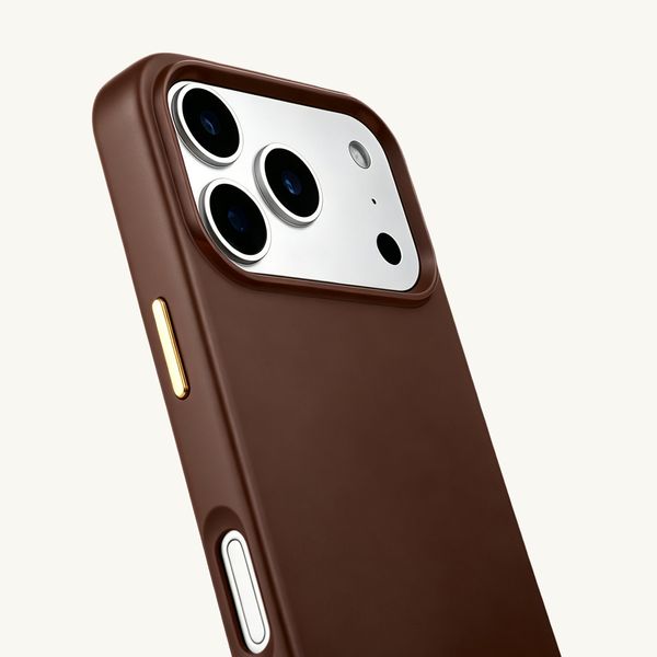 Selencia Cover posteriore Rivièra con MagSafe con ganci rimovibili Apple iPhone 17 Pro - Choco Brown