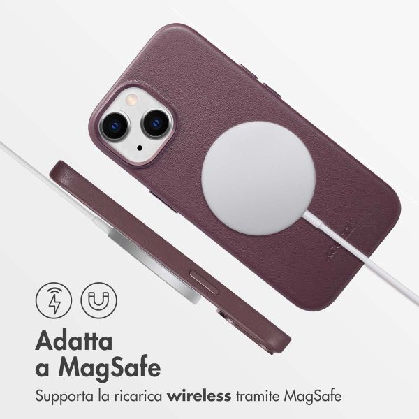 Accezz Cover in Pelle con MagSafe Apple iPhone 15 - Heath Purple