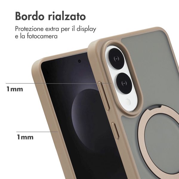 Accezz Cover con anello e supporto con MagSafe Samsung Galaxy S25 Edge - Marrone