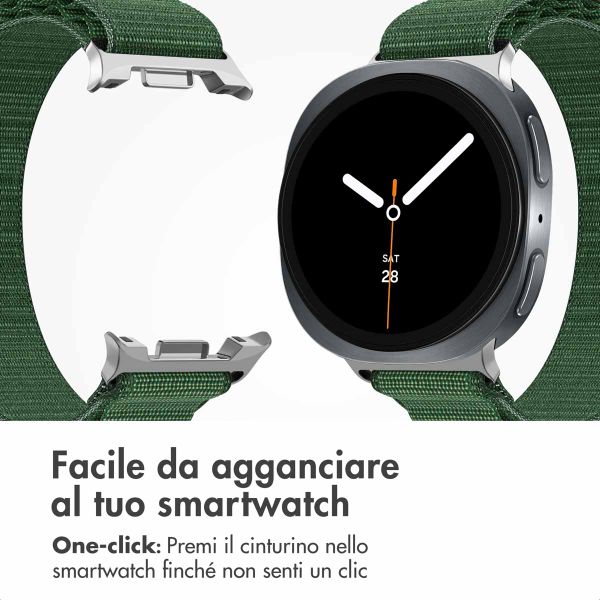 imoshion Cinturino in nylon Alpine Samsung Galaxy Watch 8 (40/44mm) / Classic (46mm) - Verde scuro