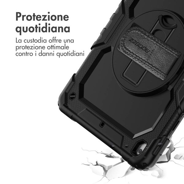 Accezz Cover Posteriore Resistente con tracolla Apple iPad 9 (2021) 10.2 pollici / iPad 8 (2020) 10.2 pollici / iPad 7 (2019) 10.2 pollici - Nero