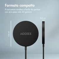 Accezz Caricatore wireless USB-C - Caricatore wireless MagSafe - 1 metro - Nero