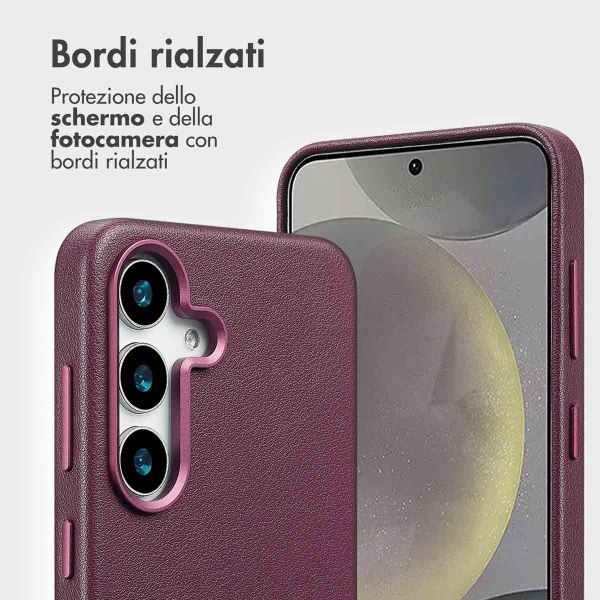Accezz Cover in pelle 2 in 1 con MagSafe Samsung Galaxy S25 - Heath Purple