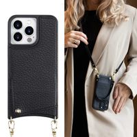 Selencia Cover per telefono Nova con cordino e portacarte Apple iPhone 14 Pro - Nero