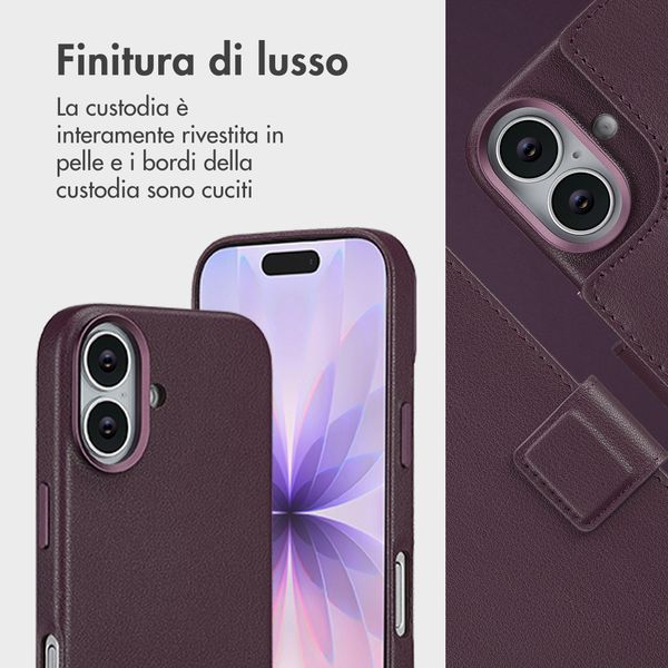 Accezz Cover in pelle 2 in 1 con MagSafe Apple iPhone 17 - Heath Purple