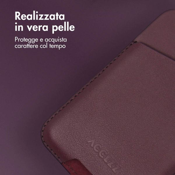 Accezz Portacarte in pelle - Compatibile con MagSafe e Qi2 - Heath Purple