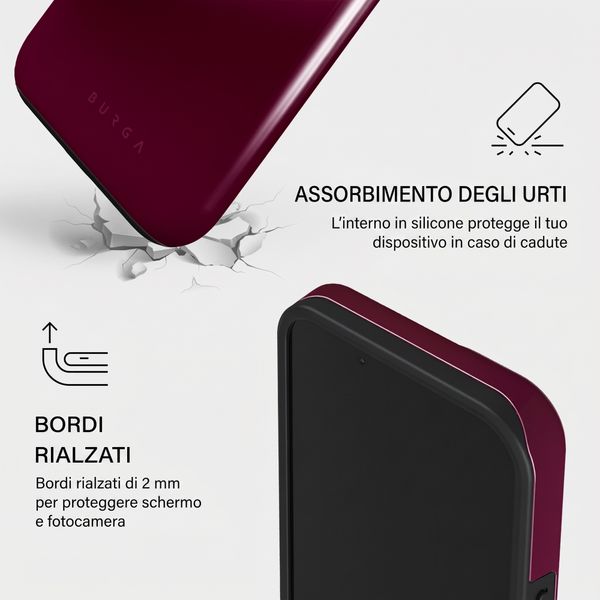 Burga Cover Posteriore Resistente con MagSafe Apple iPhone 15 - Dark Cherry