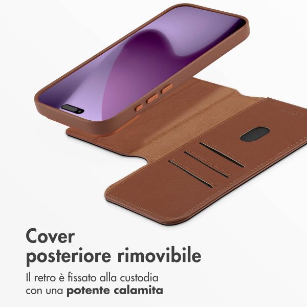 Accezz Cover in pelle 2 in 1 con MagSafe Apple iPhone 17 Pro Max - Sienna Brown
