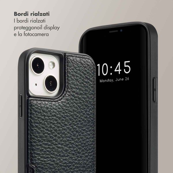 Selencia Cover per telefono Nova con cordino e portacarte Apple iPhone 14 / 13 - Nero