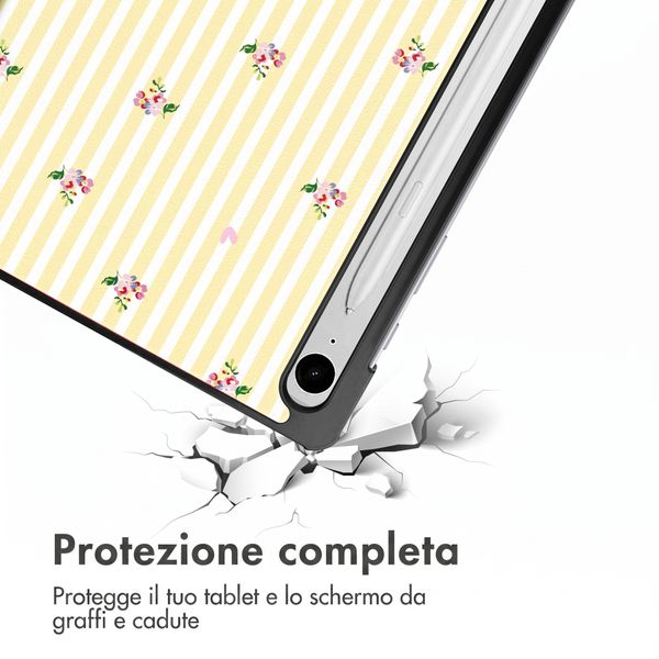 imoshion Cover Trifold Design Samsung Galaxy Tab S9 11.0 pollici / S10 Lite / S10 FE / S9 FE 10.9 pollici - Garden Stripes
