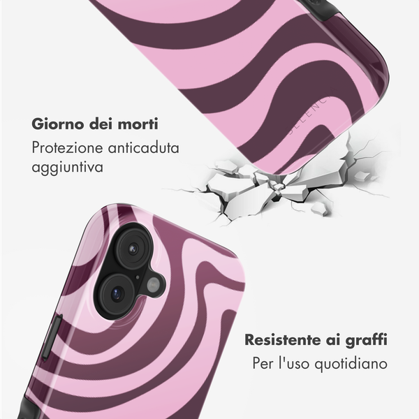 Selencia Cover posteriore Vivid con MagSafe Apple iPhone 17 - Wavy Swirl Pink Plum