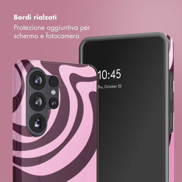 Selencia Cover Posteriore Vivid Samsung Galaxy S26 Ultra - Wavy Swirl Pink Plum