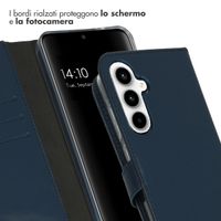 Selencia Cover a libro in vera pelle Samsung Galaxy A55 - Blu scuro