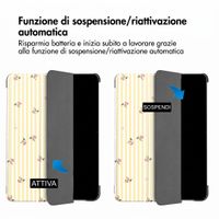 imoshion Cover Trifold Design Samsung Galaxy Tab S9 11.0 pollici / S10 Lite / S10 FE / S9 FE 10.9 pollici - Garden Stripes