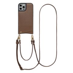 Selencia Cover per telefono Nova con cordino e portacarte Apple iPhone 15 Pro - Mocha Brown