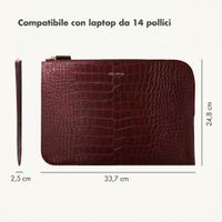 Selencia Cover per laptop Croco 14 pollici - Burgundy