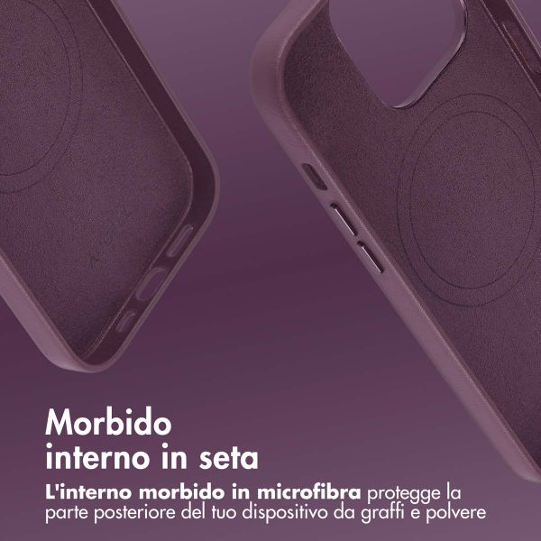 Accezz Cover in Pelle con MagSafe Apple iPhone 14 Pro - Heath Purple