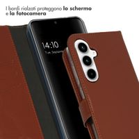 Selencia Cover a libro in vera pelle Samsung Galaxy A55 - Marrone chiaro
