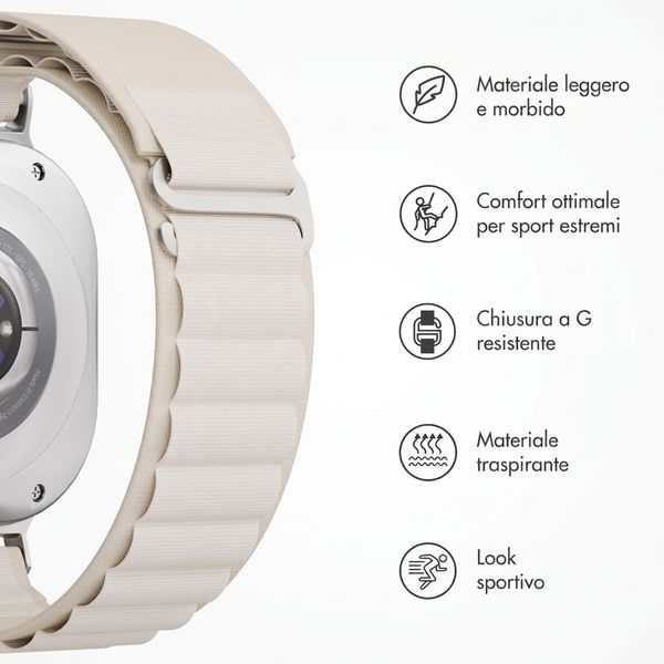 Accezz Cinturino in nylon Alpine Samsung Galaxy Watch Ultra 2 (2026) / Ultra (2024/2025) - Luce stellare
