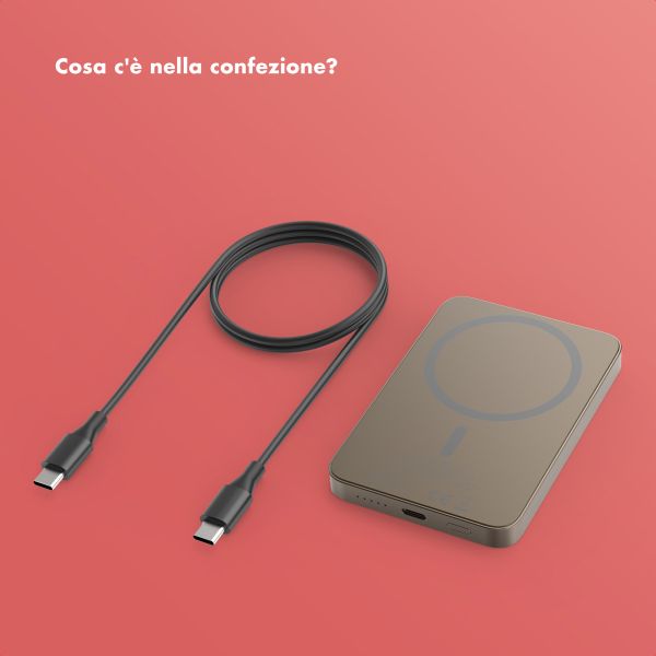 Selencia Vivid Powerbank 5.000 mAh - MagSafe e Qi - Desert Gold / Rosy Marble