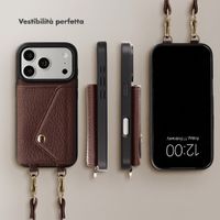 Selencia Cover per telefono Sera con cordino e portacarte a busta Apple iPhone 17 Pro Max - Chocolate Brown