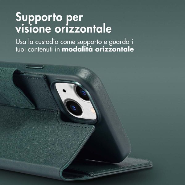 Accezz Cover in pelle 2 in 1 con MagSafe Apple iPhone 15 - Cedar Green