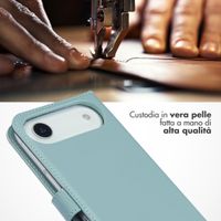 Selencia Cover a libro in vera pelle Apple iPhone Air - Air Blue