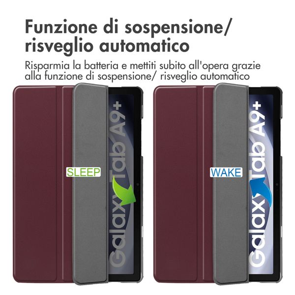 imoshion Cover a libro Trifold Samsung Galaxy Tab A9 Plus - Bordeaux