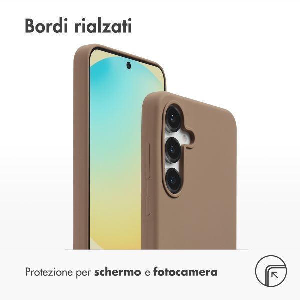 Accezz Cover in silicone liquido con MagSafe Samsung Galaxy S25 FE - Marrone chiaro