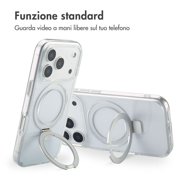 Accezz Cover con anello e supporto con MagSafe Apple iPhone 17 Pro - Trasparente