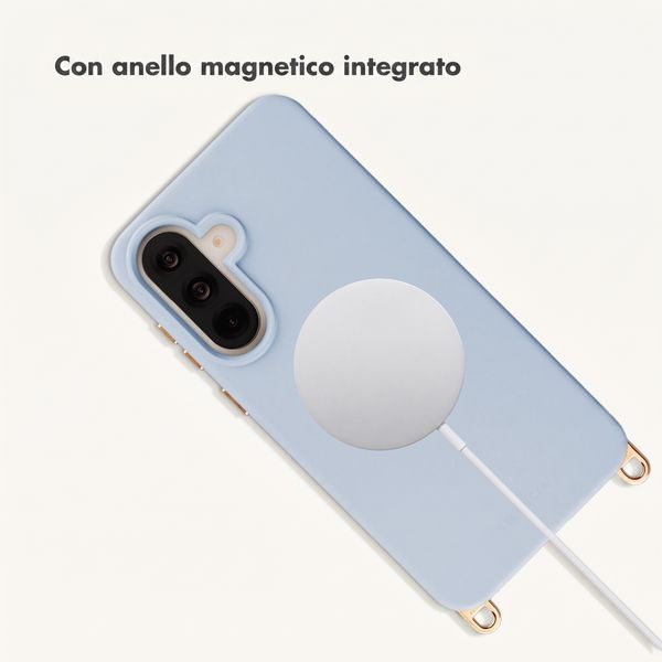 Selencia Cover posteriore Rivièra con MagSafe con ganci rimovibili Samsung Galaxy A36 / A56 - Powder Blue