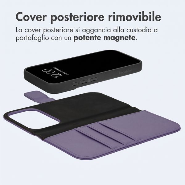 imoshion Cover a libro di lusso 2-in-1 rimovibile Apple iPhone 18 Pro / 17 Pro - Lilla