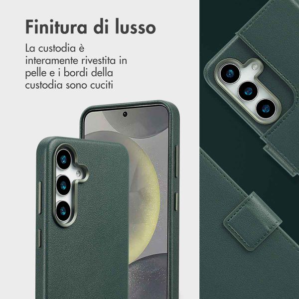 Accezz Cover in pelle 2 in 1 con MagSafe Samsung Galaxy S25 - Cedar Green