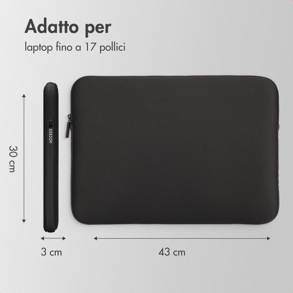 Accezz Cover per laptop 17 pollici - Laptopsleeve - Nera