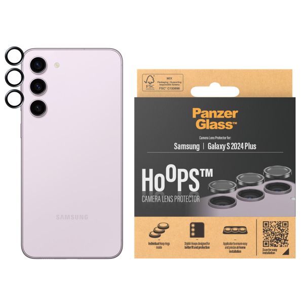 PanzerGlass Pellicole protettive per la fotocamera Hoops Optic Rings per Samsung Galaxy S24 Plus - Nero