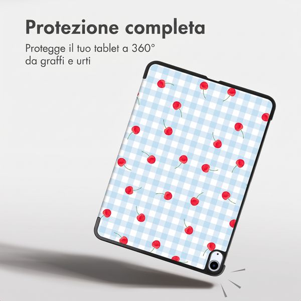 imoshion Cover Trifold Design Apple iPad Air 11 pollici (2026) M4 / (2025) M3 / (2024) M2 / Air 5 (2022) / Air 4 (2020) - Cherry Check