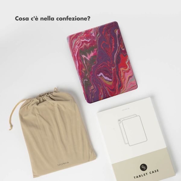 Selencia Cover per tablet Vivid Apple iPad 11 (2025) 11 pollici A16 / iPad 10 (2022) 10.9 pollici - Marble Plum