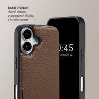 Selencia Cover per telefono Nova con cordino e portacarte Apple iPhone 16 - Mocha Brown