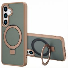 Accezz Cover con anello e supporto con MagSafe Samsung Galaxy S25 Plus - Marrone