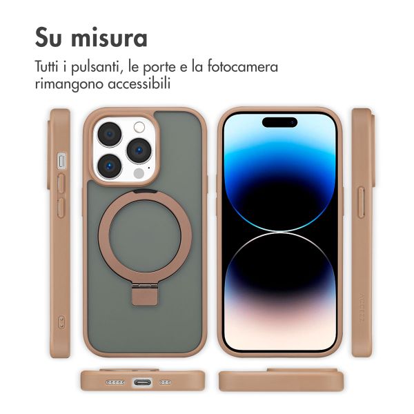 Accezz Cover con anello e supporto con MagSafe Apple iPhone 14 Pro - Marrone