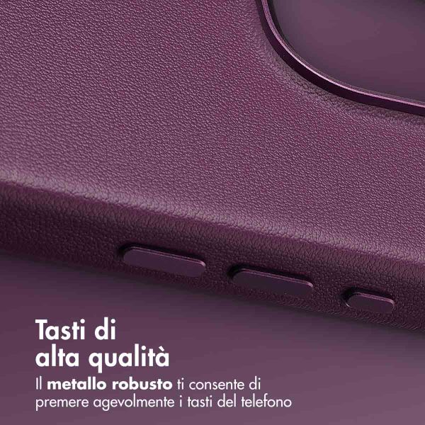 Accezz Cover in Pelle con MagSafe Apple iPhone 16 Pro - Heath Purple