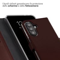 Selencia Cover a libro in vera pelle Samsung Galaxy A27 (5G) - Marrone scuro