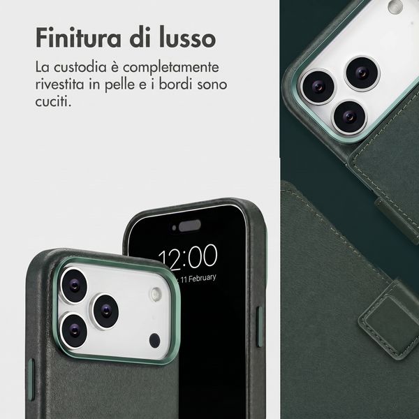 Accezz Cover in pelle 2 in 1 con MagSafe Apple iPhone 18 Pro Max / 17 Pro Max - Cedar Green
