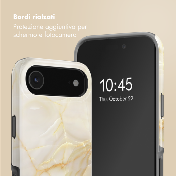 Selencia Cover posteriore Vivid con MagSafe Apple iPhone Air - Golden Beige Marble